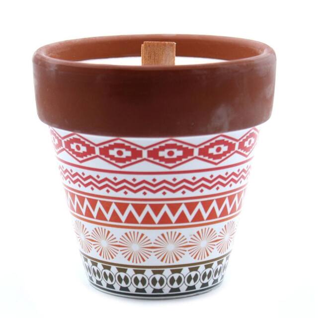 Serenityy Mint Herb Garden Candle - Soy Wax, Wooden Wick, Terracotta Pot - image 1