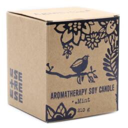 Serenityy Mint Herb Garden Candle - Soy Wax, Wooden Wick, Terracotta Pot - thumbnail 2