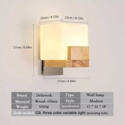 EONLION Modern LED Wall Lamp Glass Dimmable Wall Light Indoor Sconces E27 - thumbnail 2