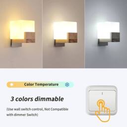 EONLION Modern LED Wall Lamp Glass Dimmable Wall Light Indoor Sconces E27 - thumbnail 3