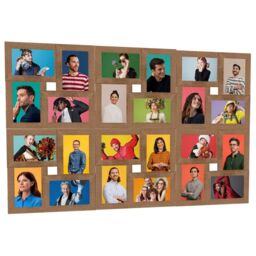 Berkfield Home Collage Photo Frame for 24x(10x15 cm) Picture Light Brown MDF - Size: 10x15 cm - thumbnail 1