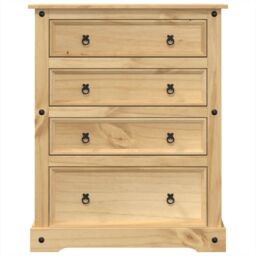 Berkfield Home Chest of Drawers Corona 92x48x120 cm Solid Wood Pine in Brown - Size: 92 x 48 x 120 cm - thumbnail 4