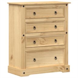 Berkfield Home Chest of Drawers Corona 92x48x120 cm Solid Wood Pine in Brown - Size: 92 x 48 x 120 cm - thumbnail 2