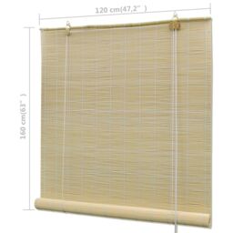 Berkfield Home Natural Bamboo Roller Blinds 120 x 160 cm in Beige - thumbnail 6