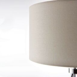 Loops 2 PACK Modern Tripod Table Lamp Chrome & Ivory Shade Slim Leg Bedside Desk Light - thumbnail 4
