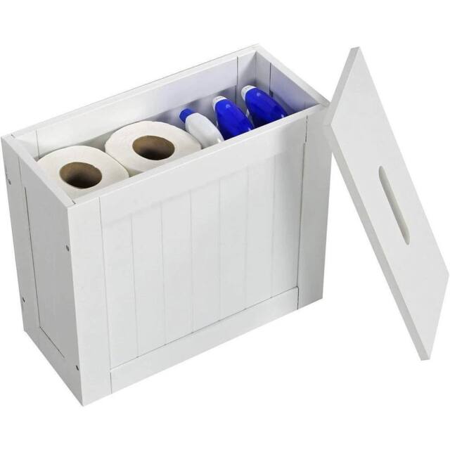 Nordara PVC Slimline Bathroom Shaker Unit Toilet Roll Storage Box in White - image 1