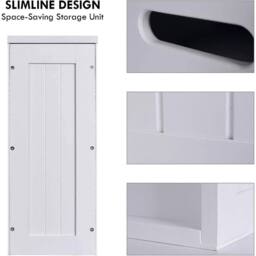 Nordara PVC Slimline Bathroom Shaker Unit Toilet Roll Storage Box in White - thumbnail 4