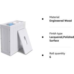 Nordara PVC Slimline Bathroom Shaker Unit Toilet Roll Storage Box in White - thumbnail 3