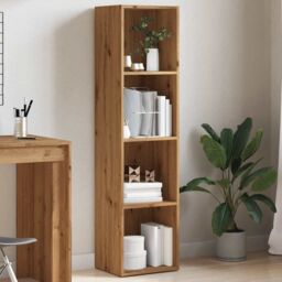 Berkfield Home Book Cabinet Artisan Oak 36x30x143 cm Engineered Wood in Brown - Size: 36 x 30 x 143 cm - thumbnail 4