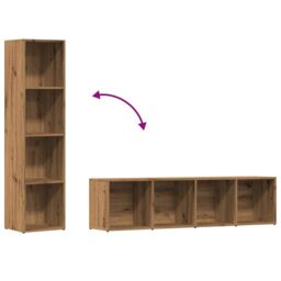 Berkfield Home Book Cabinet Artisan Oak 36x30x143 cm Engineered Wood in Brown - Size: 36 x 30 x 143 cm - thumbnail 8
