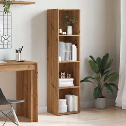 Berkfield Home Book Cabinet Artisan Oak 36x30x143 cm Engineered Wood in Brown - Size: 36 x 30 x 143 cm - thumbnail 3