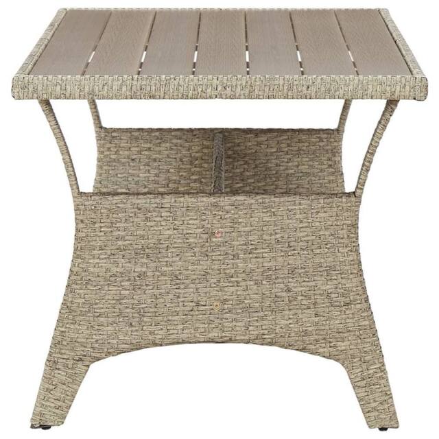 Berkfield Home Garden Table Grey 120x70x66 cm Poly Rattan in Light Grey - Size: 120 x 70 x 66 cm