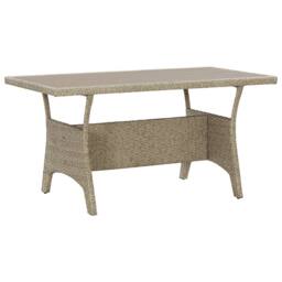 Berkfield Home Garden Table Grey 120x70x66 cm Poly Rattan in Light Grey - Size: 120 x 70 x 66 cm - thumbnail 2
