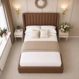 "Bed Choices Madison Upholstered Bed Frame with 54"" Headboard in Taupe - Size: Single" - thumbnail 3