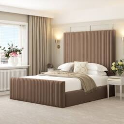 "Bed Choices Madison Upholstered Bed Frame with 54"" Headboard in Taupe - Size: Single" - thumbnail 1