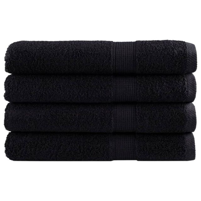 Berkfield Home Premium Sauna Towels SOLUND 4 pcs Black 80x200 cm 600 gsm - image 1