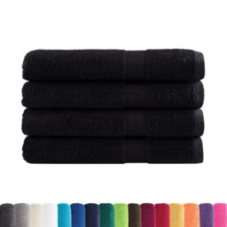 Berkfield Home Premium Sauna Towels SOLUND 4 pcs Black 80x200 cm 600 gsm - thumbnail 2