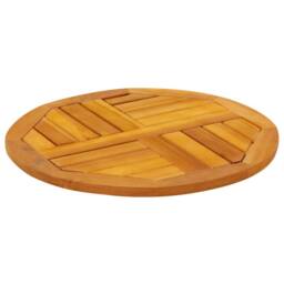 Berkfield Home Table Top √ò50x2 cm Round Solid Wood Acacia in Brown - Size: 50x2 cm - thumbnail 4