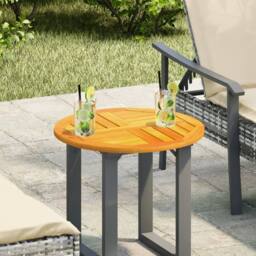 Berkfield Home Table Top √ò50x2 cm Round Solid Wood Acacia in Brown - Size: 50x2 cm - thumbnail 2