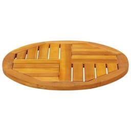 Berkfield Home Table Top √ò50x2 cm Round Solid Wood Acacia in Brown - Size: 50x2 cm - thumbnail 5