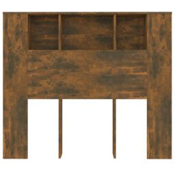 Berkfield Home Headboard Cabinet Smoked Oak 120x18.5x104.5 cm in Brown - thumbnail 4