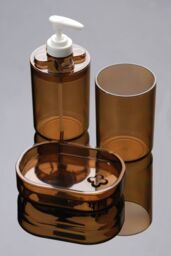 Orsina Smoke Brown Plastic Lotion Dispenser, Refillable Soap Bottle, Lotion Pump Bottle, Hand Lotion Holder For Creams - thumbnail 2