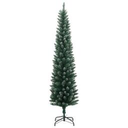 Berkfield Home Realistic Artificial Slim Christmas Tree 150 LEDs 120 cm in Green