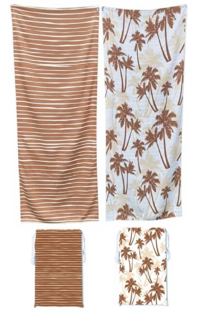LARANGE Beach Towel Bag Microfiber Waffle Double-Sided 160 X 80 in Brown - image 1