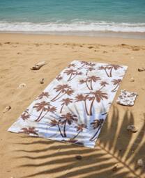 LARANGE Beach Towel Bag Microfiber Waffle Double-Sided 160 X 80 in Brown - thumbnail 2