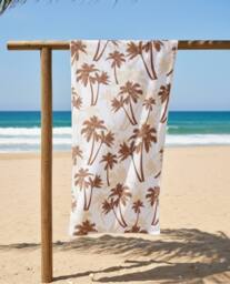 LARANGE Beach Towel Bag Microfiber Waffle Double-Sided 160 X 80 in Brown - thumbnail 3