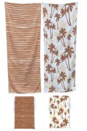 LARANGE Beach Towel Bag Microfiber Waffle Double-Sided 160 X 80 in Brown - thumbnail 1