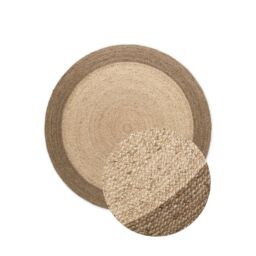THE RUGS Jutta Reversible Jute Flatweave Round Rug Hand Woven Living Room in Brown - Size: 160 cm diameter - thumbnail 5