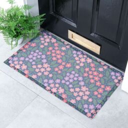 Artsy Mats Blue & Pink Floral Indoor Outdoor Doormat (70 x 40cm) - Size: 40 cm x 70 cm - thumbnail 2