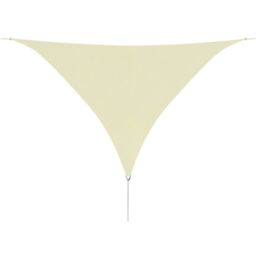 Berkfield Home Sunshade Sail Oxford Fabric Triangular 5x5x5 m Cream in Beige - thumbnail 1