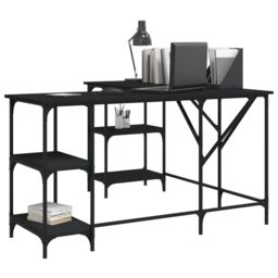 Berkfield Home Desk Black 139x139x75 cm Engineered Wood - Size: 139 x 139 x 75 cm - thumbnail 3