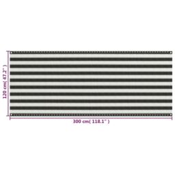 Berkfield Home Balcony Screen HDPE 120x300 cm Anthracite & White in Black - thumbnail 5