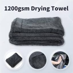 Kingsley & Harper Microfiber Car Drying Towel - 1200GSM for Professional & Home Detailing in Charcoal - thumbnail 5