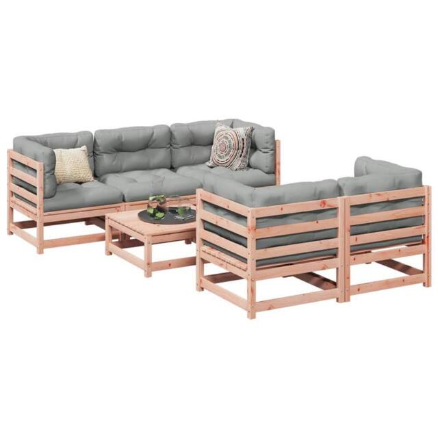 Berkfield Home 6 Piece Garden Sofa Set Solid Wood Douglas Fir in Brown - image 1