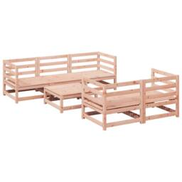 Berkfield Home 6 Piece Garden Sofa Set Solid Wood Douglas Fir in Brown - thumbnail 2