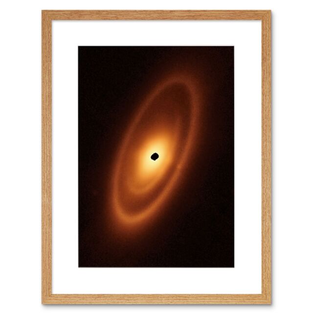 "Artery8 Wall Art Print NASA James Webb Telescope Fomalhaut Planetary System Artwork Framed 9X7 Inch in Beige - Size: W7"" x H9""" - image 1