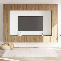 Berkfield Home Wall Mounted TV cabinets 8 pcs Artisan Oak Engineered Wood in Brown - thumbnail 1