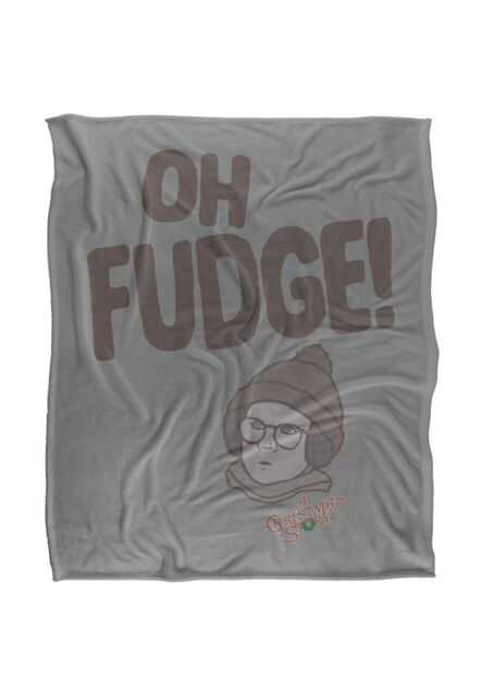 Warner Brothers A Christmas Story 'Oh Fudge ' Silky Touch Super Soft Throw Blanket in White - image 1