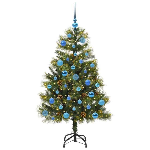 Berkfield Home Realistic Artificial Hinged Christmas Tree with Cones Green 150 cm - image 1