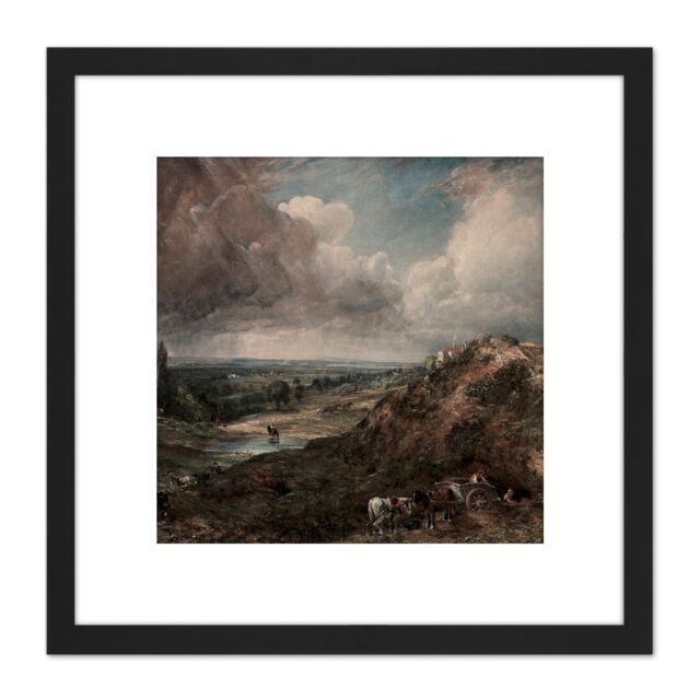 Artery8 Constable Branch Hill Pond Hampstead 8X8 Inch Square Wooden Framed Wall Art Print Picture with Mount in Black - image 1