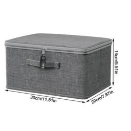 FLAVORA S (30x20x14) Canvas Storage Boxes Foldable in Grey - Size: 500mm - thumbnail 6