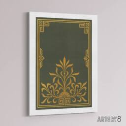 "Artery8 Antique Art Deco Botanical Pattern Audsley Canvas Wall Art Print in Green - Size: W12"" x H16""" - thumbnail 2