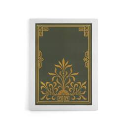"Artery8 Antique Art Deco Botanical Pattern Audsley Canvas Wall Art Print in Green - Size: W12"" x H16""" - thumbnail 1