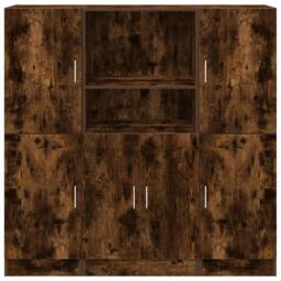 Berkfield Home Durable 3 Piece Kitchen Cabinet Set Smoked Oak Engineered Wood in Brown - thumbnail 5