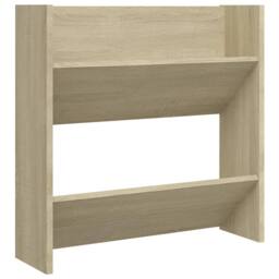 Berkfield Home Wall Shoe Cabinets 2 pcs Sonoma Oak 60x18x60cm Engineered Wood in Light Tan - Size: 60 x 18 x 60 cm - thumbnail 5