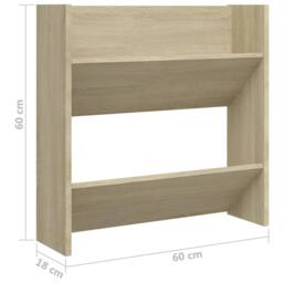 Berkfield Home Wall Shoe Cabinets 2 pcs Sonoma Oak 60x18x60cm Engineered Wood in Light Tan - Size: 60 x 18 x 60 cm - thumbnail 8